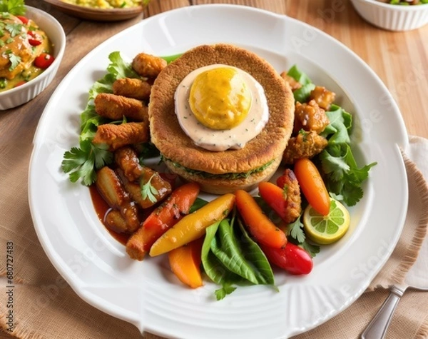 Obraz Vegan Elegance: Ultra-Realistic Food Composition