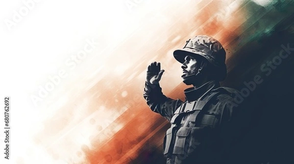 Obraz Indian soldier saluting 