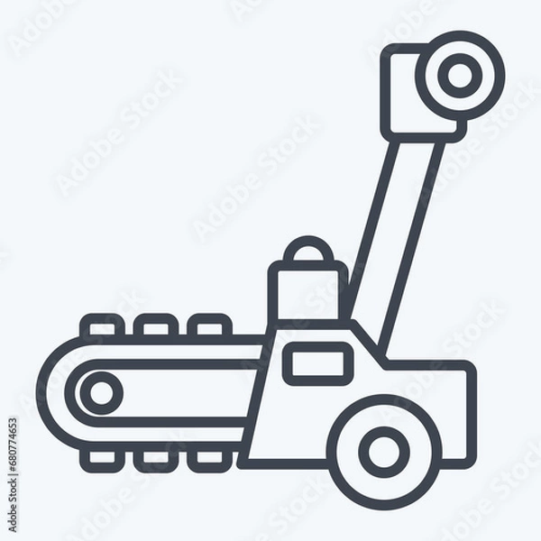 Fototapeta Icon Trencher. related to Construction Vehicles symbol. line style. simple design editable. simple illustration