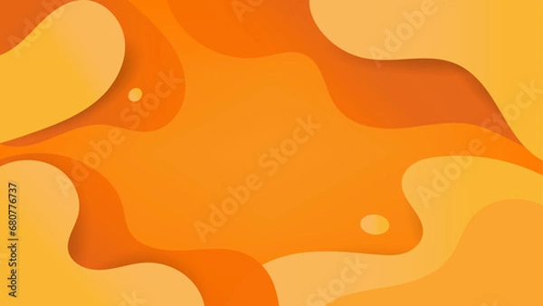 Fototapeta abstract orange background with bubbles and waves.
