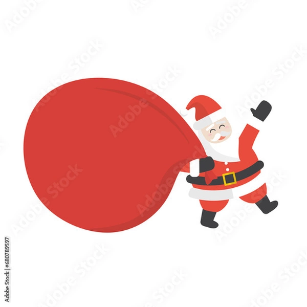 Obraz Santa Claus is carrying a huge bag