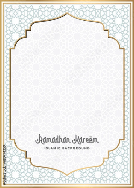 Obraz islamic ramadhan eid background with a decorative frame and a place for text