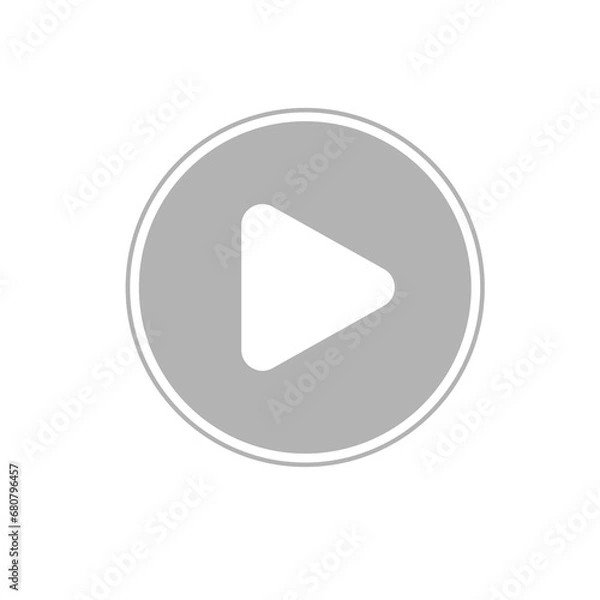 Obraz play button gray circle