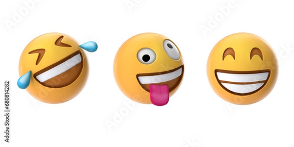 Fototapeta set of emoji on transparent background