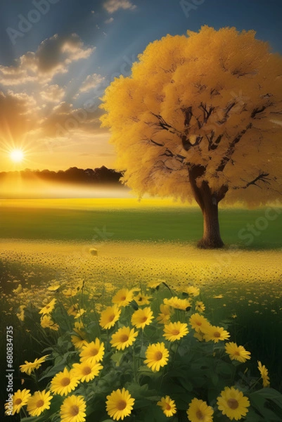 Obraz It's a beautiful, ideal landscape image. Generating AI