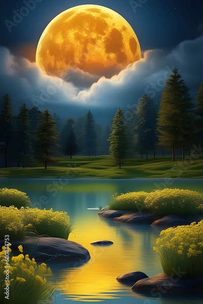 Obraz It's a beautiful, ideal landscape image. Generating AI