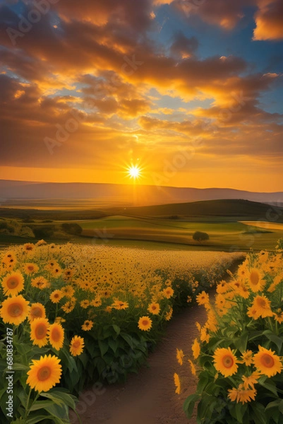 Obraz It's a beautiful, ideal landscape image. Generating AI