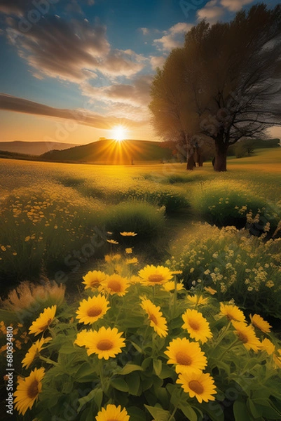 Obraz It's a beautiful, ideal landscape image. Generating AI