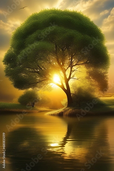 Obraz It's a beautiful, ideal landscape image. Generating AI