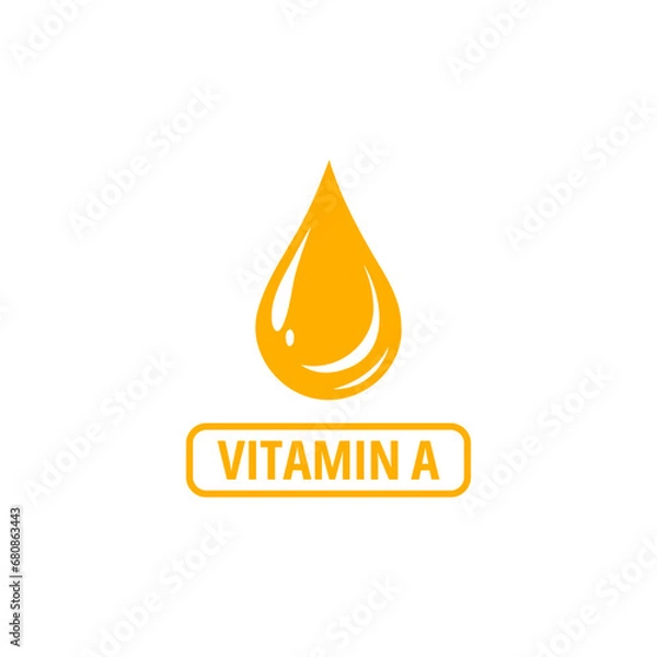 Fototapeta Vitamin A icon vector, label for food packaging, drug business concept