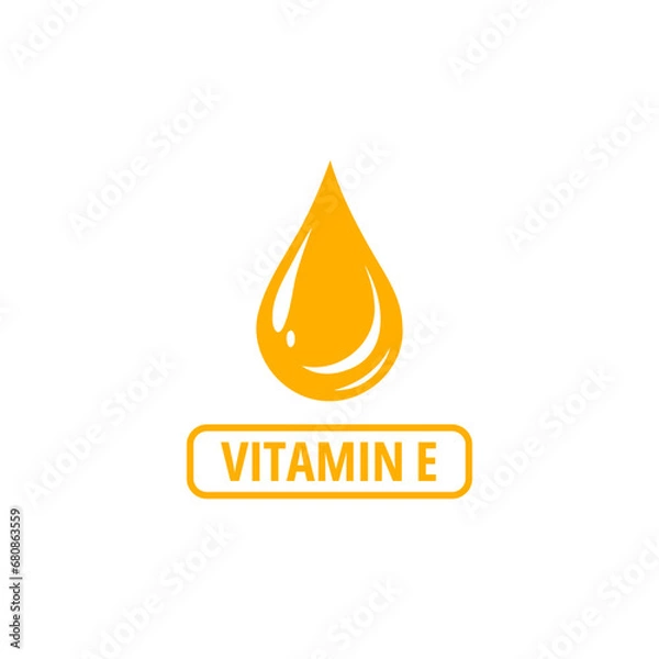 Fototapeta Vitamin E icon vector, label for food packaging, drug business concept