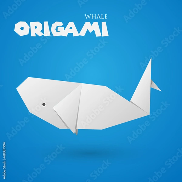 Obraz origami whale