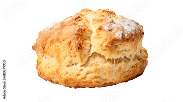 Fototapeta Scone on white isolated on clear png background and transparent background. Bakery and pastry concept for cafe and restaurent, AI generative. 