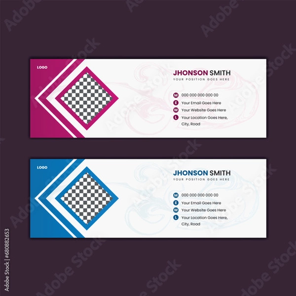 Fototapeta email signature template or email footer and personal social media cover design
