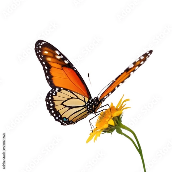 Fototapeta Exquisite  butterfly captured in high detail, perfect for educational use, nature-inspired graphic designs, and digital overlays with its transparent background