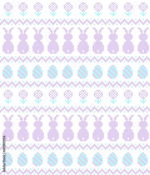 Fototapeta Embroidered Easter seamless ornamental pattern