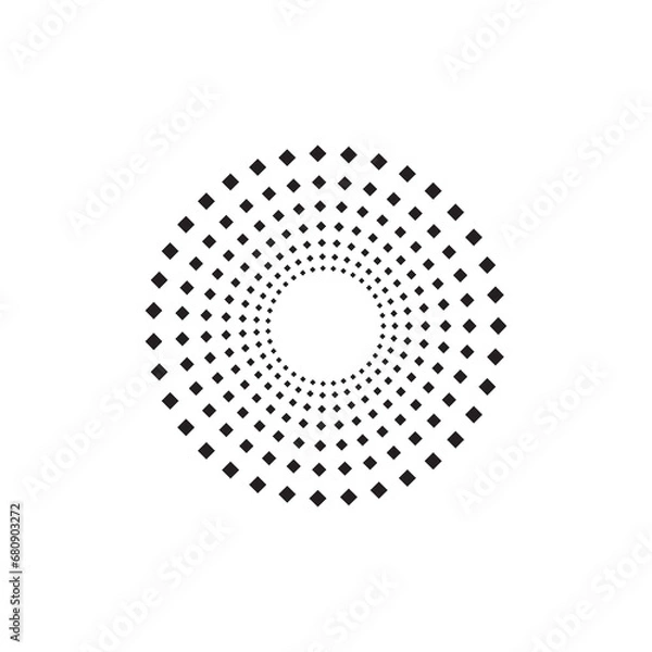 Fototapeta Halftone dots circle texture. Creative geometric pattern. Abstract vector background.