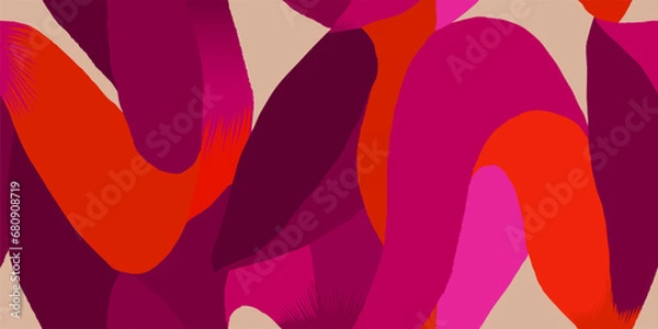 Obraz Minimalist dynamic abstract organic shapes pattern. Beautiful unique contemporary print. Fashionable template for design.