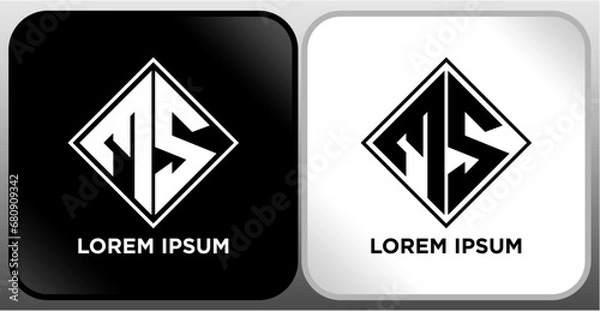 Obraz LETTER LOGO BLACK WHITE