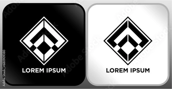 Obraz LETTER LOGO BLACK WHITE