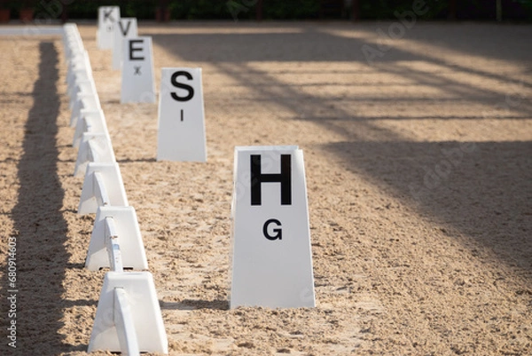 Obraz detail of the signs with letters used in classical horse dressage