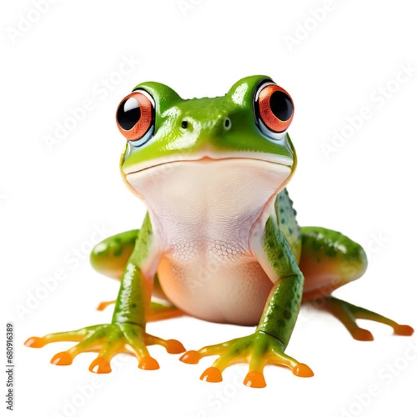 Fototapeta Vivid Tree Frog Poised Elegantly, High-Resolution Image Perfect for Print on Demand Products, Captivating Wildlife Subject for POD Apparel and Decor