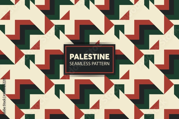 Fototapeta Palestinian embroidery seamless pattern background. Great for presentations and slides. vector file.