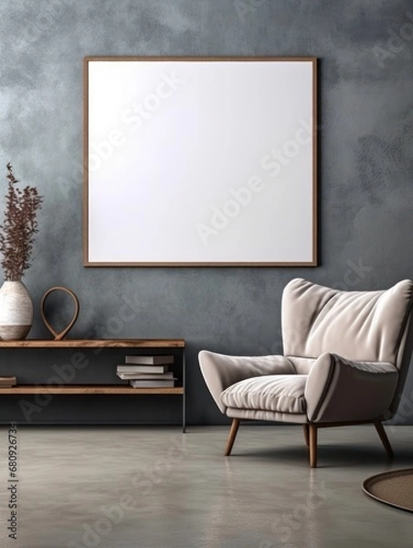 Obraz Modern Nordic style apartment with picture frame template