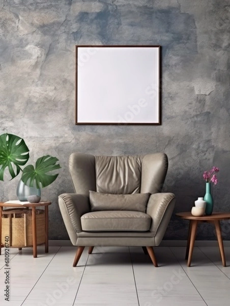 Obraz Modern Nordic style apartment with picture frame template
