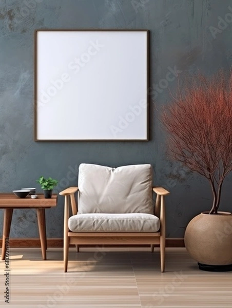 Obraz Modern Nordic style apartment with picture frame template
