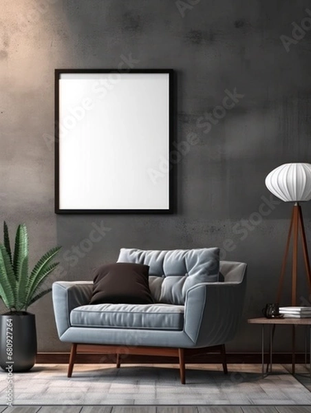 Obraz Modern Nordic style apartment with picture frame template