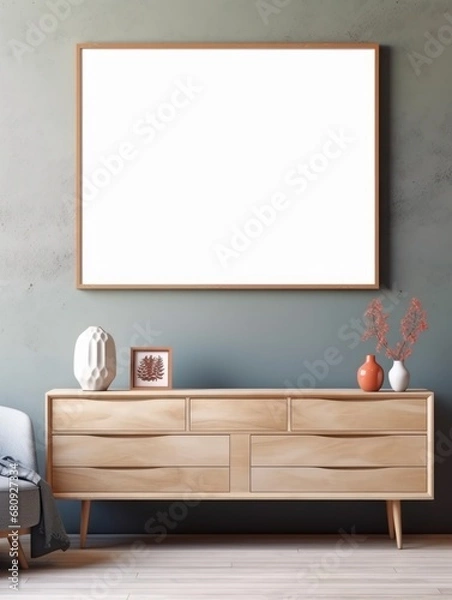 Obraz Modern Nordic style apartment with picture frame template
