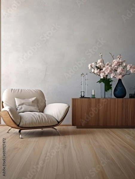 Obraz Modern Nordic style apartment with picture frame template