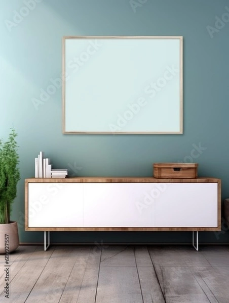 Obraz Modern Nordic style apartment with picture frame template