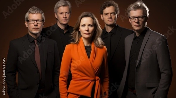 Fototapeta Business team giving pose