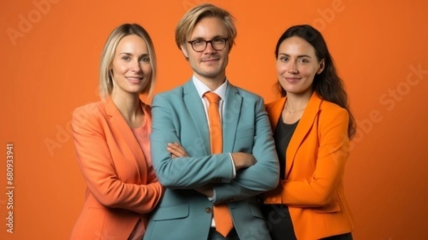 Obraz Business team giving pose
