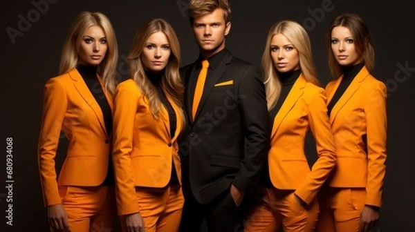 Obraz Business team giving pose
