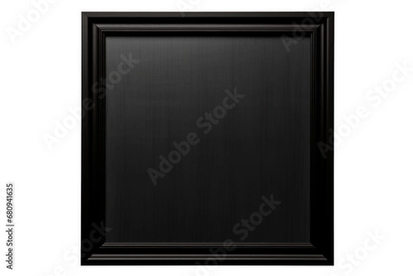 Fototapeta Black landscape picture frame with an empty blank canvas for use as a border or home décor, stock photo isolated on a white background