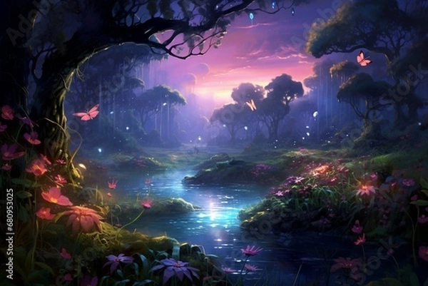 Fototapeta Explore the twilight realm of nature's enchantment