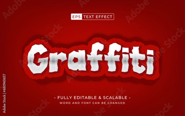 Fototapeta Graffiti text effect editable modern lettering typography
