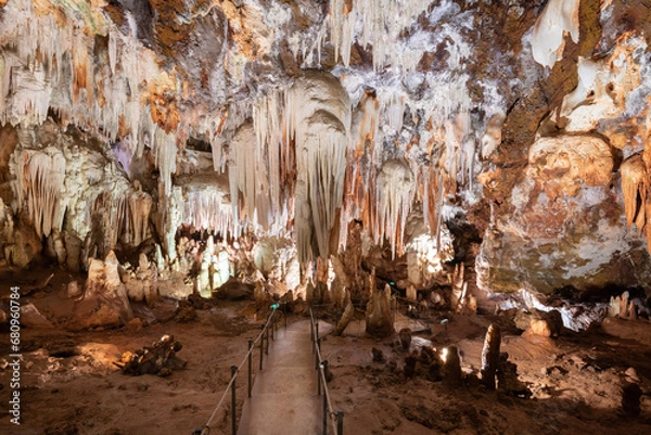 Obraz Stalactites of Cerro del Aguila Cave, Avila in Spain