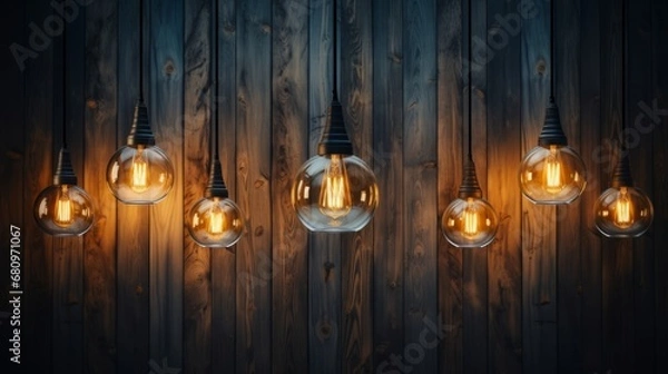 Fototapeta Ceiling and lamp crafted from wood