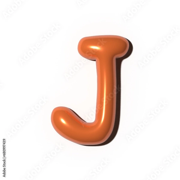 Fototapeta 3D alphabet letter resembling a playful balloon. For adding a touch of childlike wonder to school projects, children's books, birthday party invitations, cartoon-themed designs.