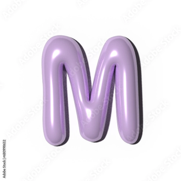 Fototapeta 3D alphabet letter resembling a playful balloon. For adding a touch of childlike wonder to school projects, children's books, birthday party invitations, cartoon-themed designs.