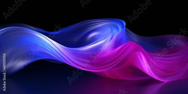Fototapeta Cosmic Lullaby Glowing Abstract Wave's Dance in the Darkness black red blue background texture