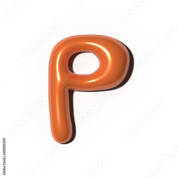 Fototapeta 3D alphabet letter resembling a playful balloon. For adding a touch of childlike wonder to school projects, children's books, birthday party invitations, cartoon-themed designs.