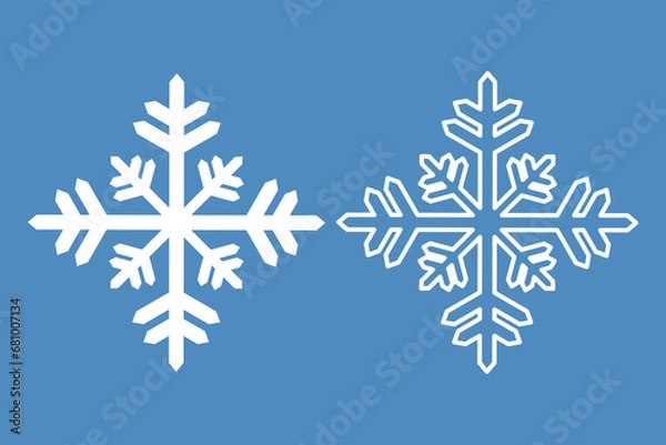 Obraz crystal snowflake element isolated icon outline winter vector illustration design