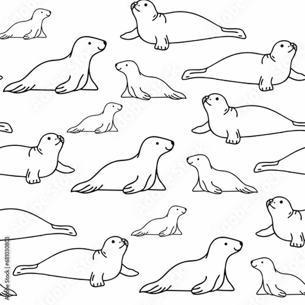 Obraz Cute animals winter pattern