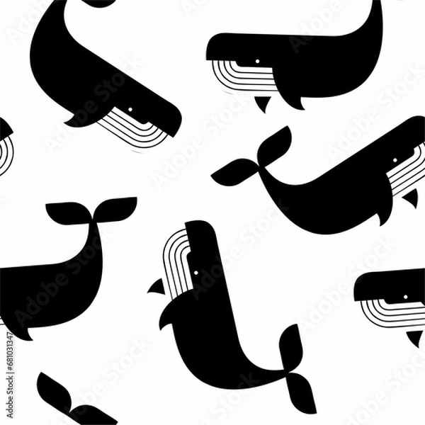 Obraz Cute animals winter pattern