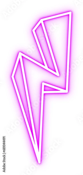 Obraz Neon Lightning Illustration Design Isolated Background